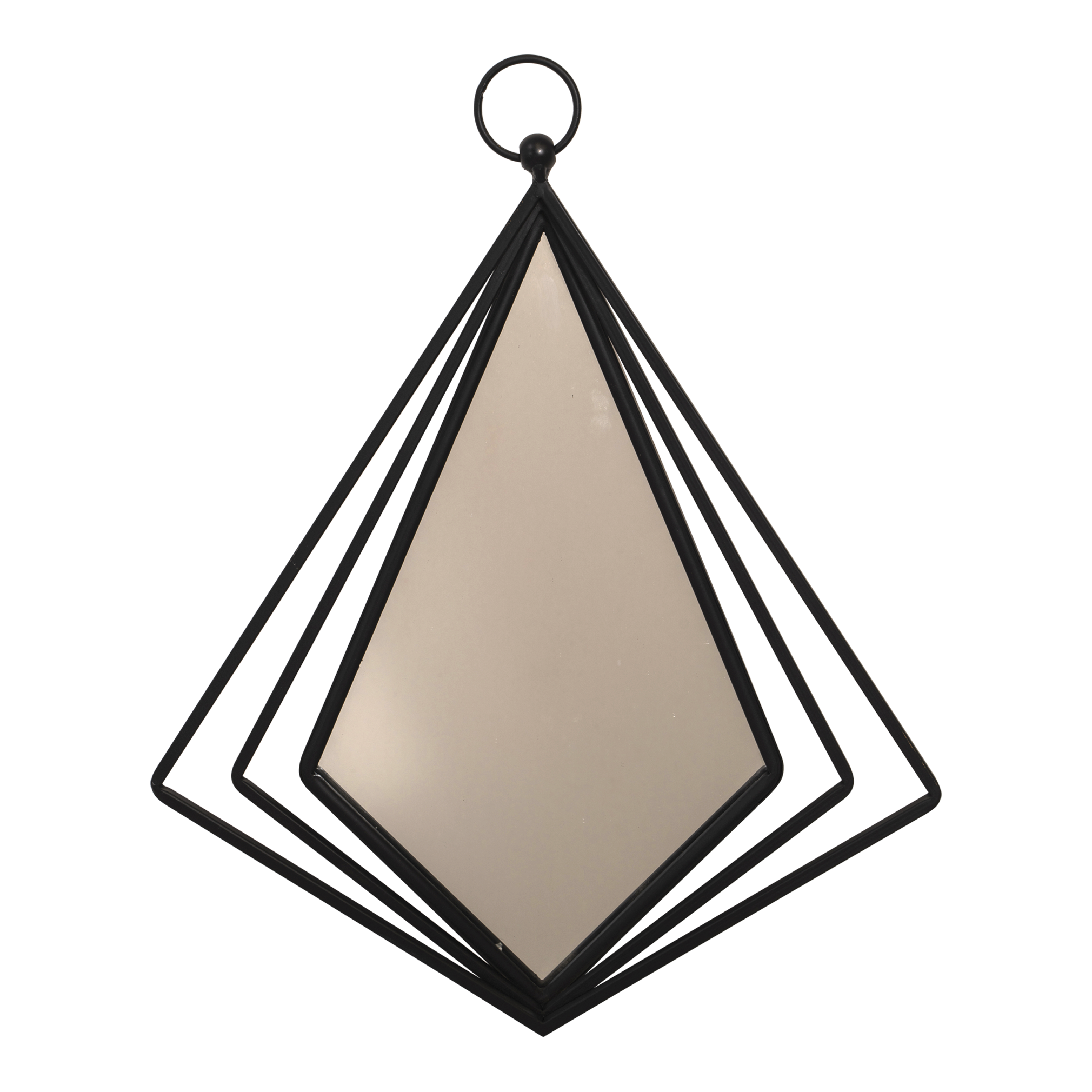 Spiegel Diamond metaal zwart 37,5x44x4cm