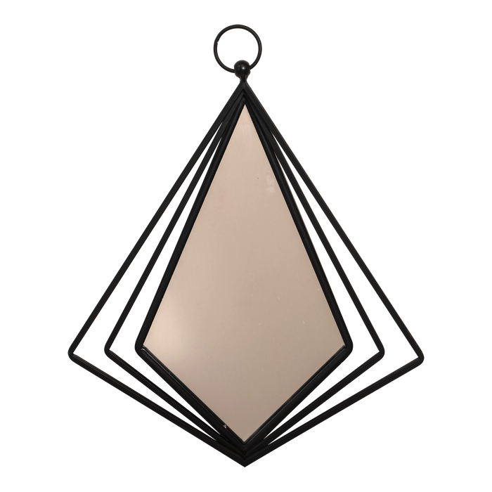 Spiegel Diamond metaal zwart 37,5x44x4cm