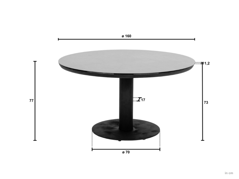 Tuintafel Melville rond | Meerdere maten | Meerdere kleuren