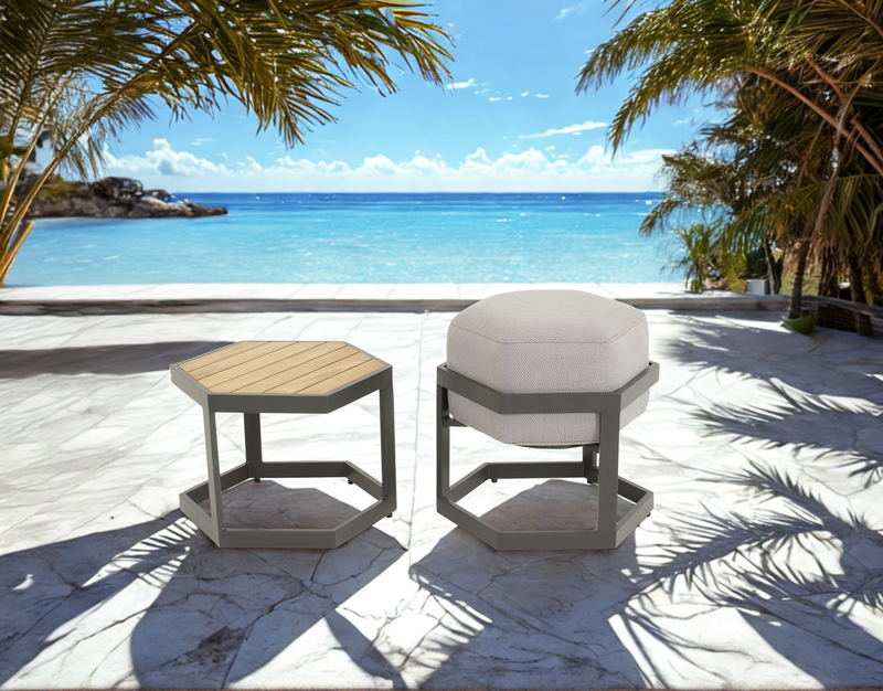 Bijzettafeltje Esagono 48x41,5x34cm antraciet