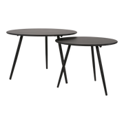 Bijzettafeltje Rafael metaal zwart Ø45x35cm