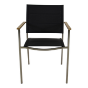 Stapelstoel Marmaris RVS zwart