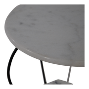 Bijzettafel marmer wit Ø25/Ø41cm