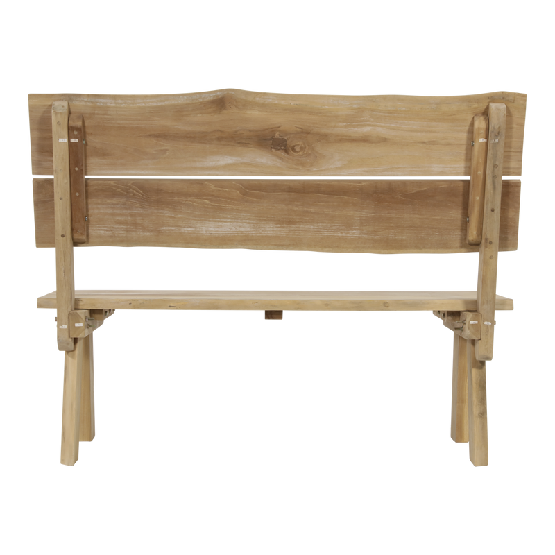 Bank teak boomstam 130cm