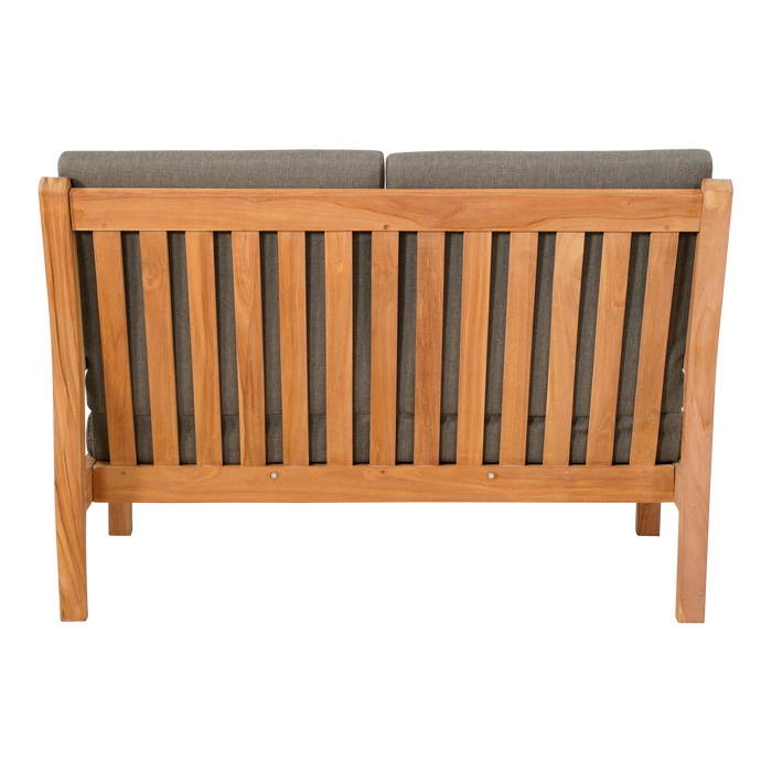 Loungebank teak 124cm, incl. kussen