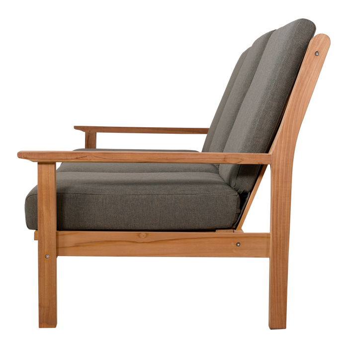 Loungebank teak 180cm, incl. kussen