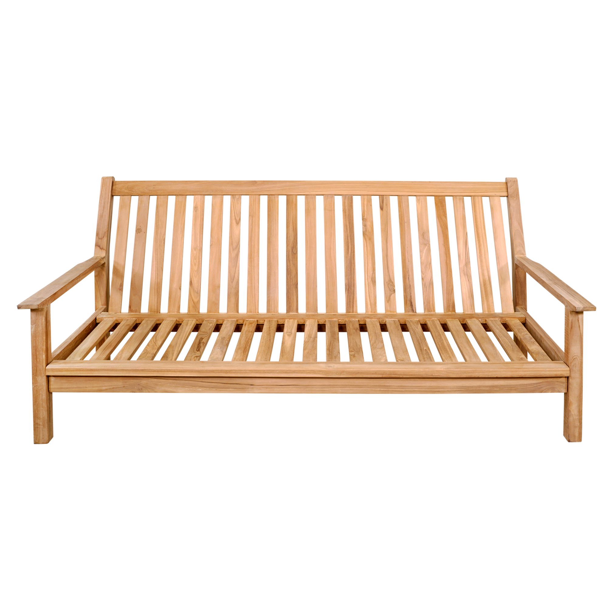 Loungebank teak 180cm, incl. kussen