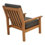 Loungestoel teak, incl. kussen