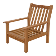 Loungestoel teak, incl. kussen