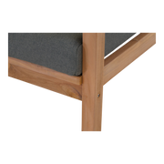 Loungestoel teak, incl. kussen