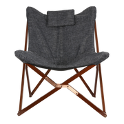 Vlinderstoel, grijs gemeleerd