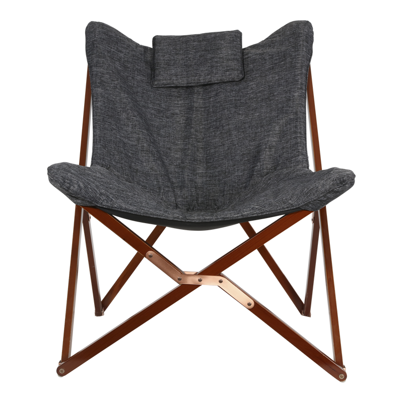 Vlinderstoel, grijs gemeleerd