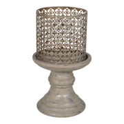 Windlicht op standaard Antique Ø17,5x30cm