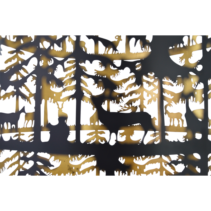 Windlicht zuil zwart/goud S/4