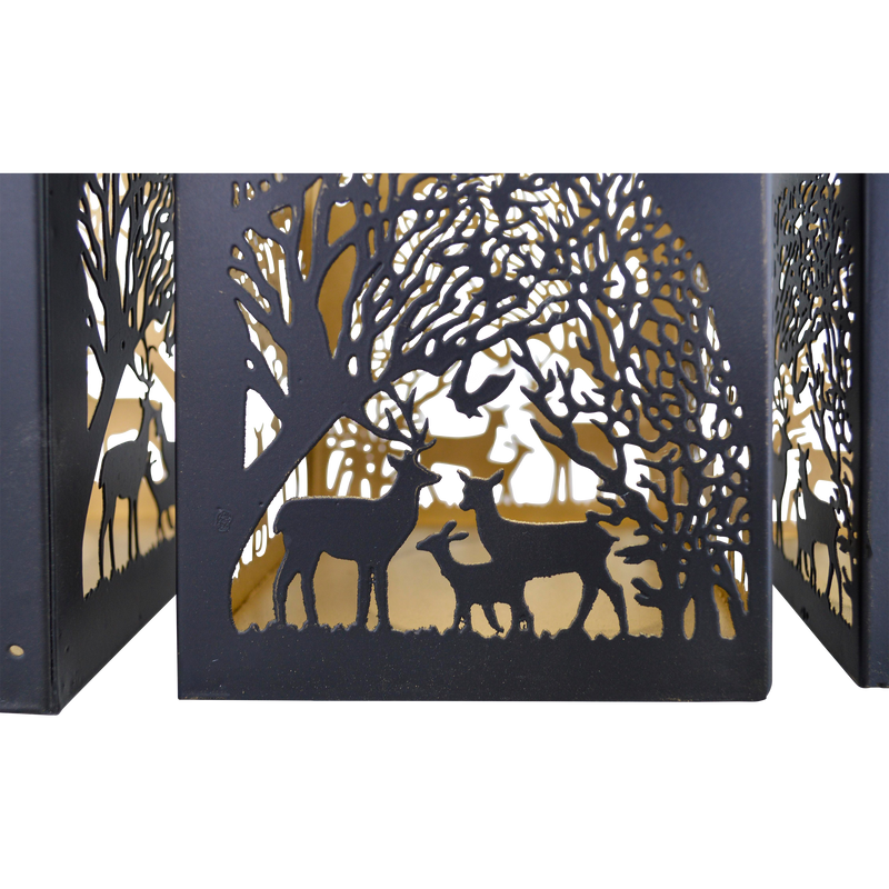 Windlicht C zwart/goud S/3