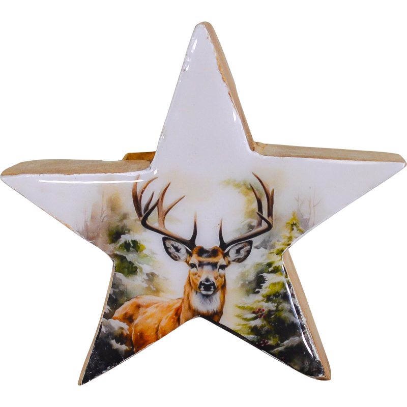 Ster hout met emaille