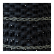 Poef Saigon wicker zwart ø41x40cm