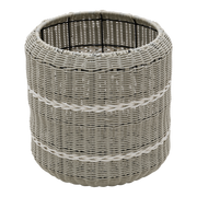 Poef Saigon wicker grijs ø41x40cm