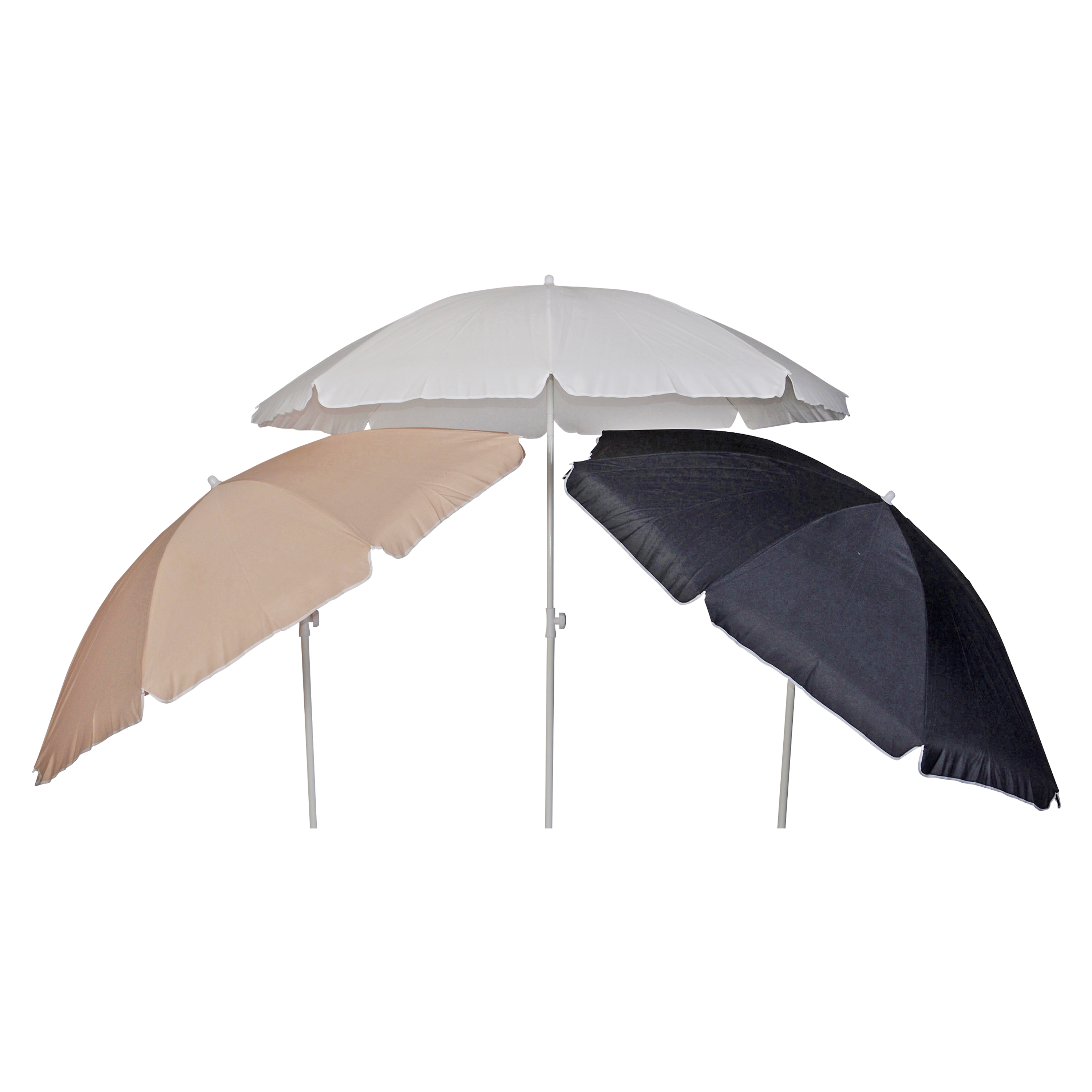 Parasol Libra Ø2mtr, 3 kleuren; wit,ecru en grijs