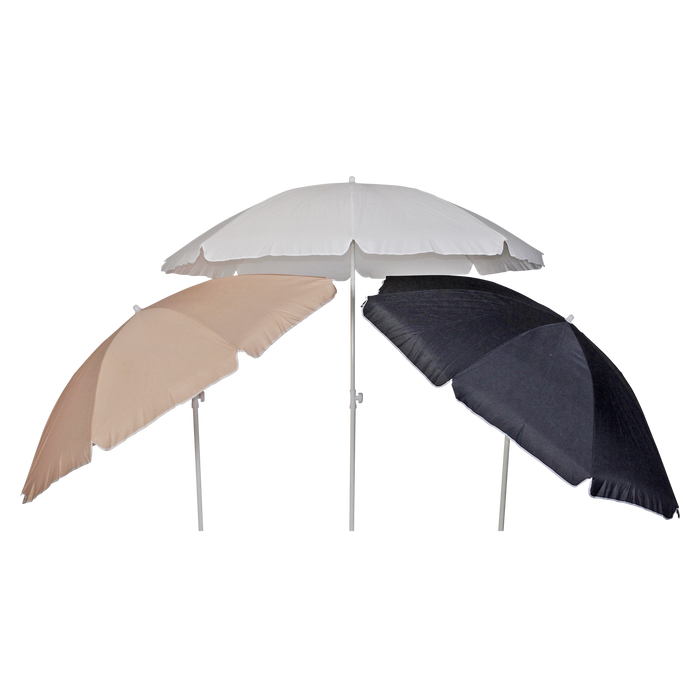 Parasol Libra Ø2mtr, 3 kleuren; wit,ecru en grijs