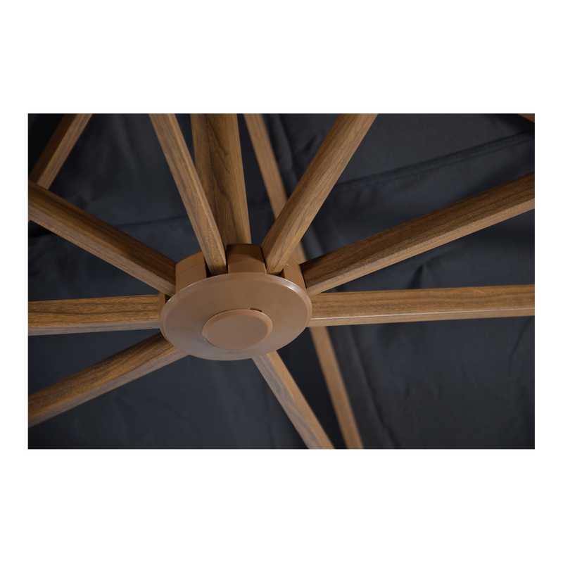 Zweefparasol VirgoFlex houtlook grijs  3x3mtr