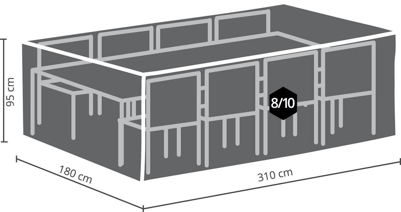 Housse de protection pour ensembles de meubles grand 310x180x95cm