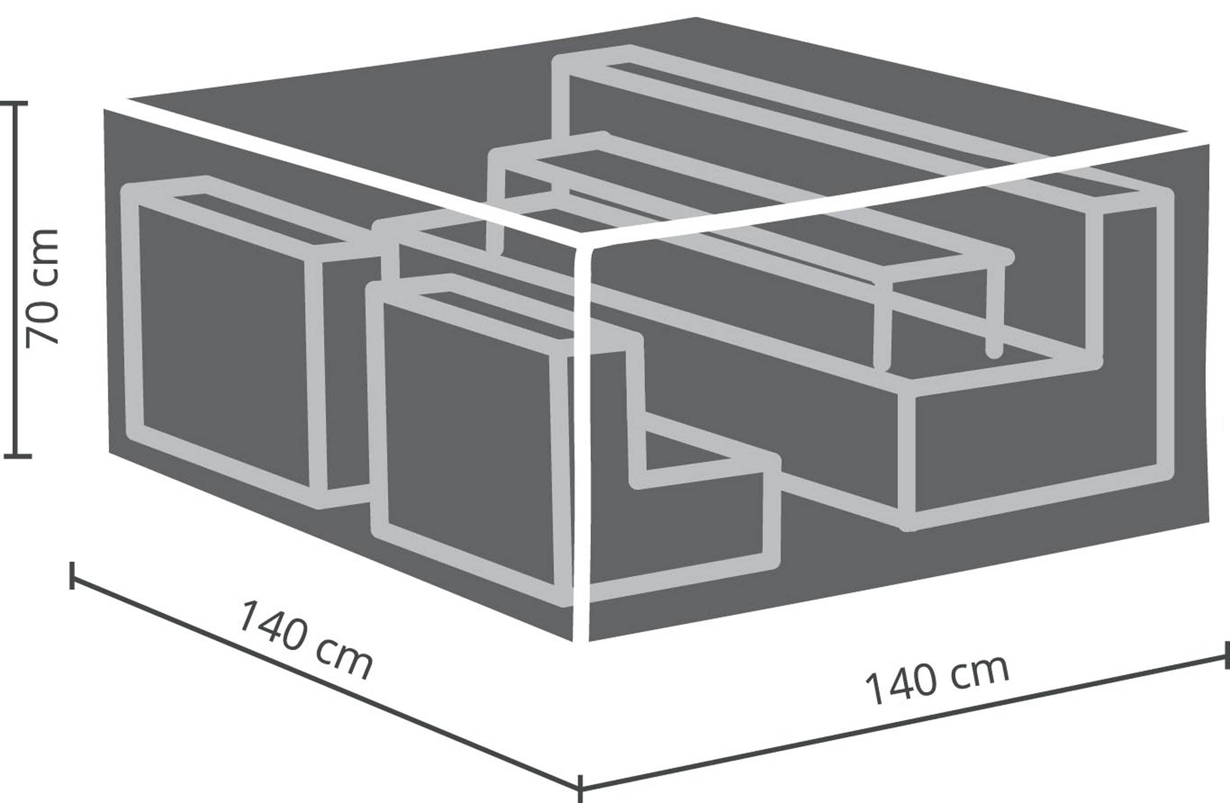 Beschermhoes voor loungesets small 140x140x70cm