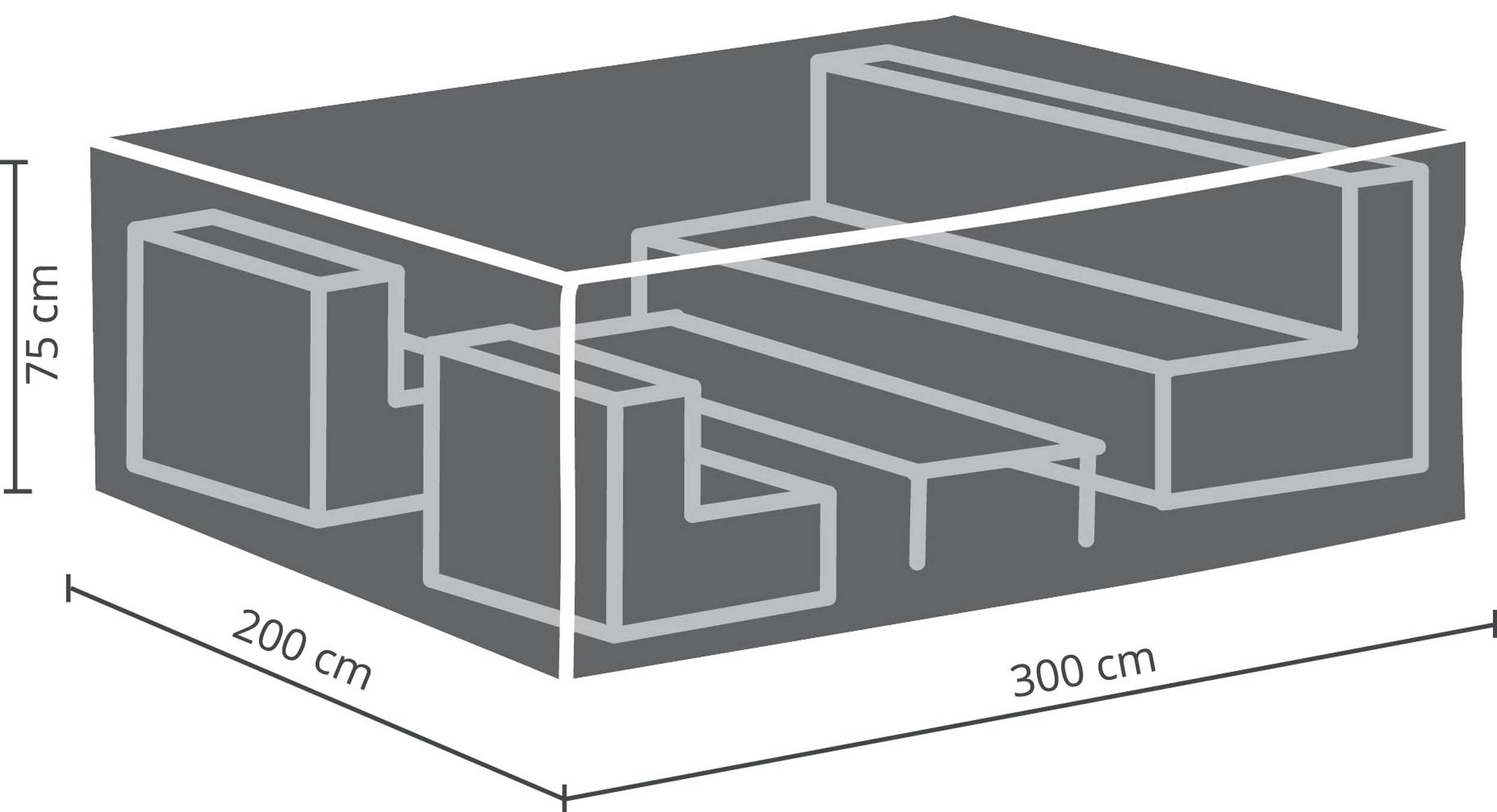 Beschermhoes voor loungesets large 300x200x75cm