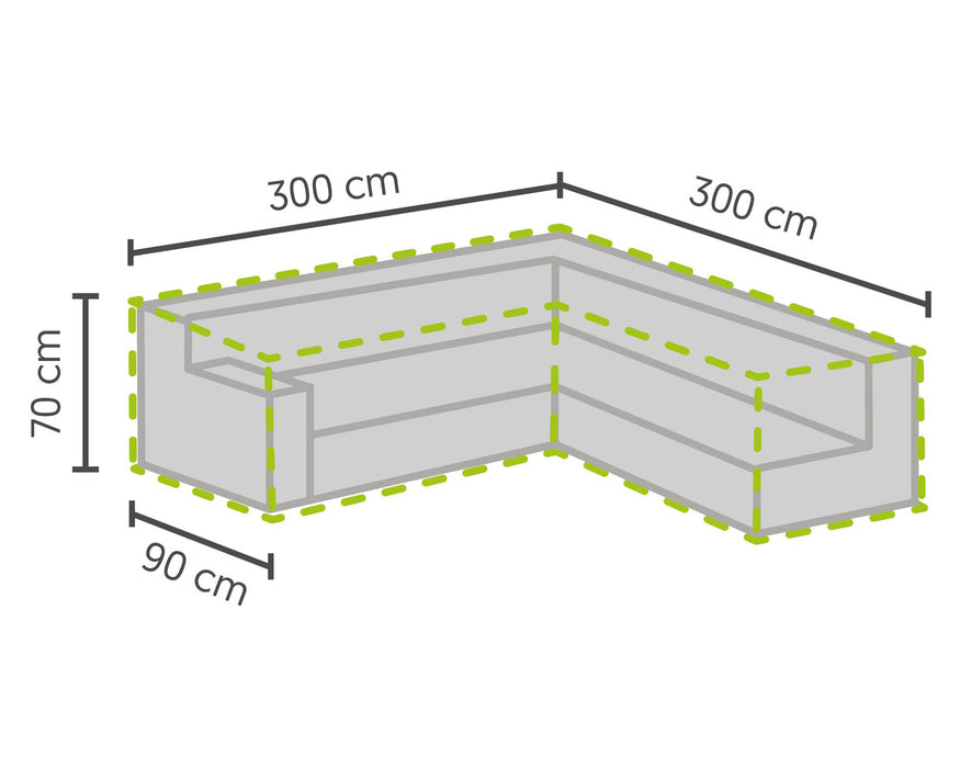 Housse de protection pour ensembles lounge forme L 300/90×300/90x70cm