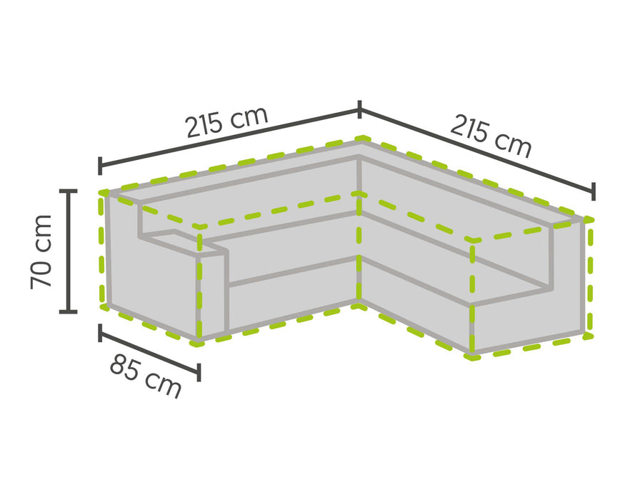 Housse de protection pour ensembles lounge forme L 215/85×215/85x70cm