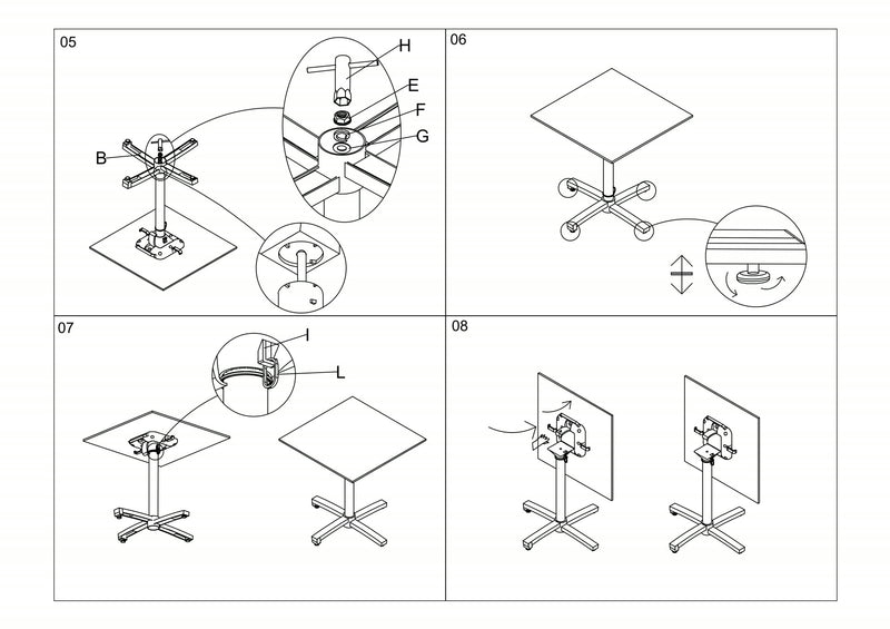Julia HPL Bistrotisch 70x70cm Holzfarbe