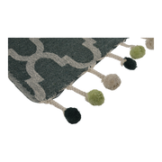 Plaid Pompon green, 125x150cm