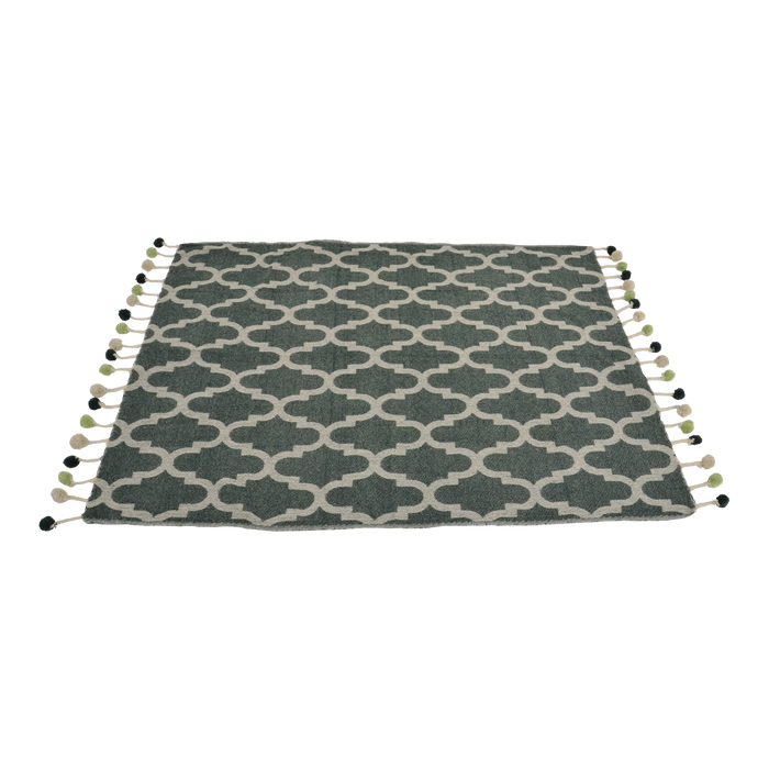 Plaid Pompon green, 125x150cm