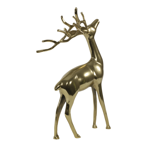 Figuur staand Hert alu goud 30x15x48cm