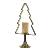 Kerstboom Aurum met windlicht alu goud met goud glas 70cm