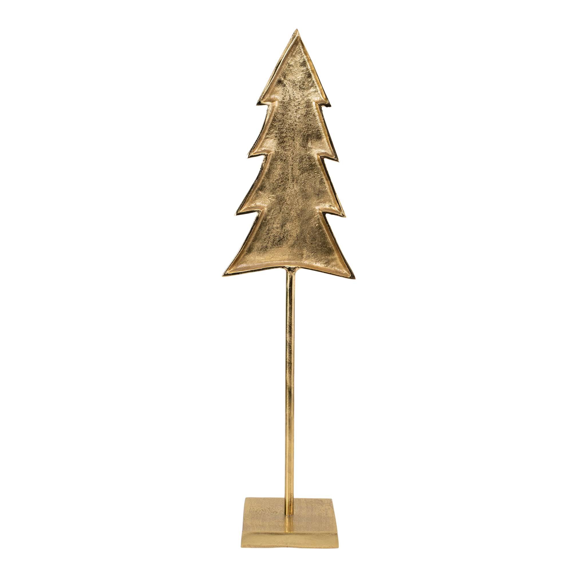 Decoratie kerstboom op voet metaal goud 22x16x84cm