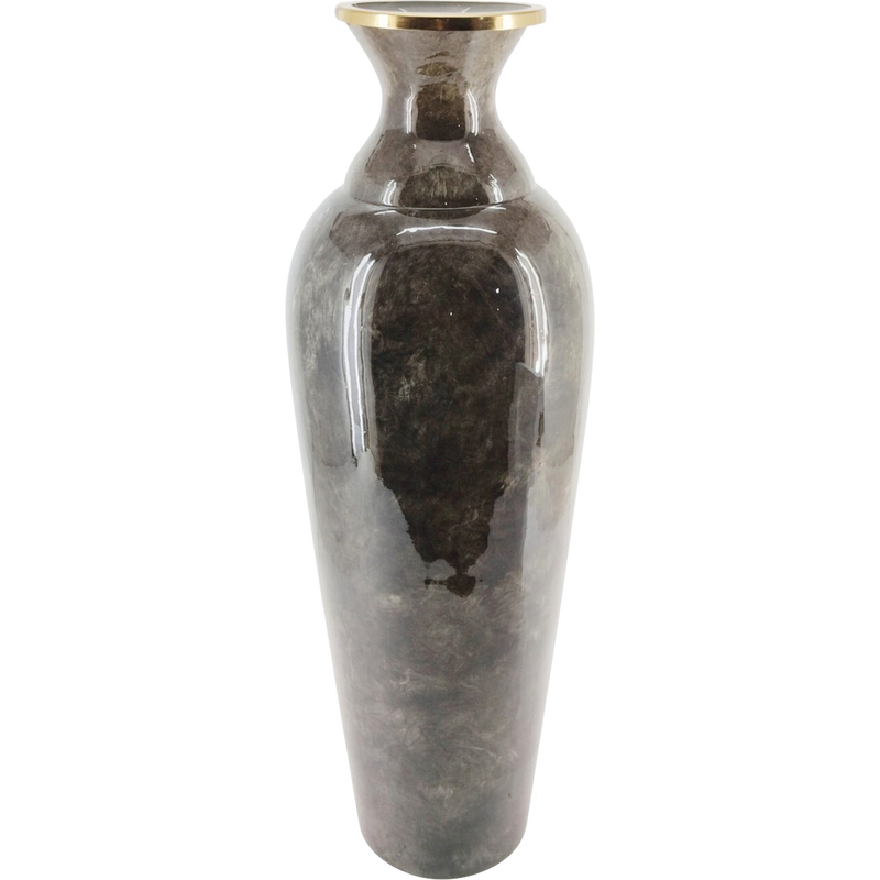 Vaas glas donkergrijs ø26x77cm