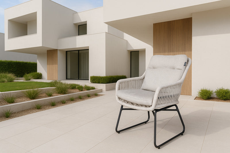 Carlo Gartenstuhl | Hellgrau | Aluminium/Seil