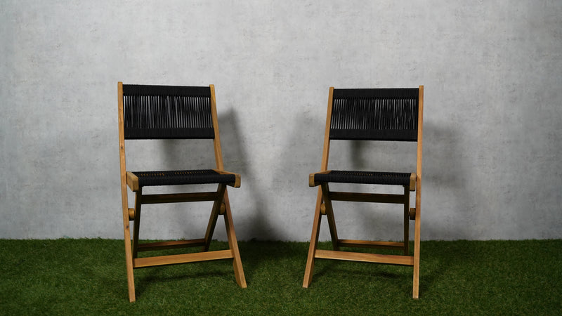 Tropisches Bistro-Set | Akazienholz | Set aus Stühlen und kleinem Tisch