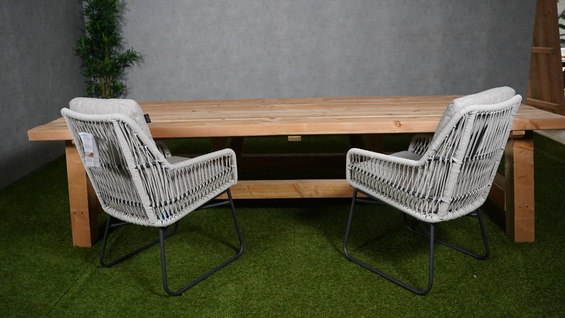 Carlo Gartenstuhl | Hellgrau | Aluminium/Seil