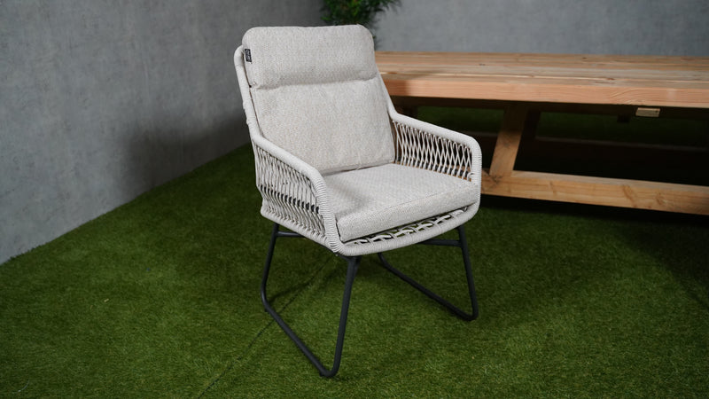 Carlo Gartenstuhl | Hellgrau | Aluminium/Seil