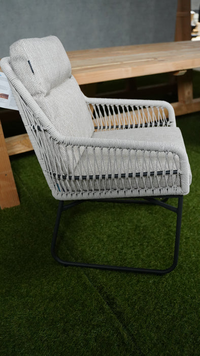 Tuinstoel Carlo | Lichtgrijs | Aluminium/Rope