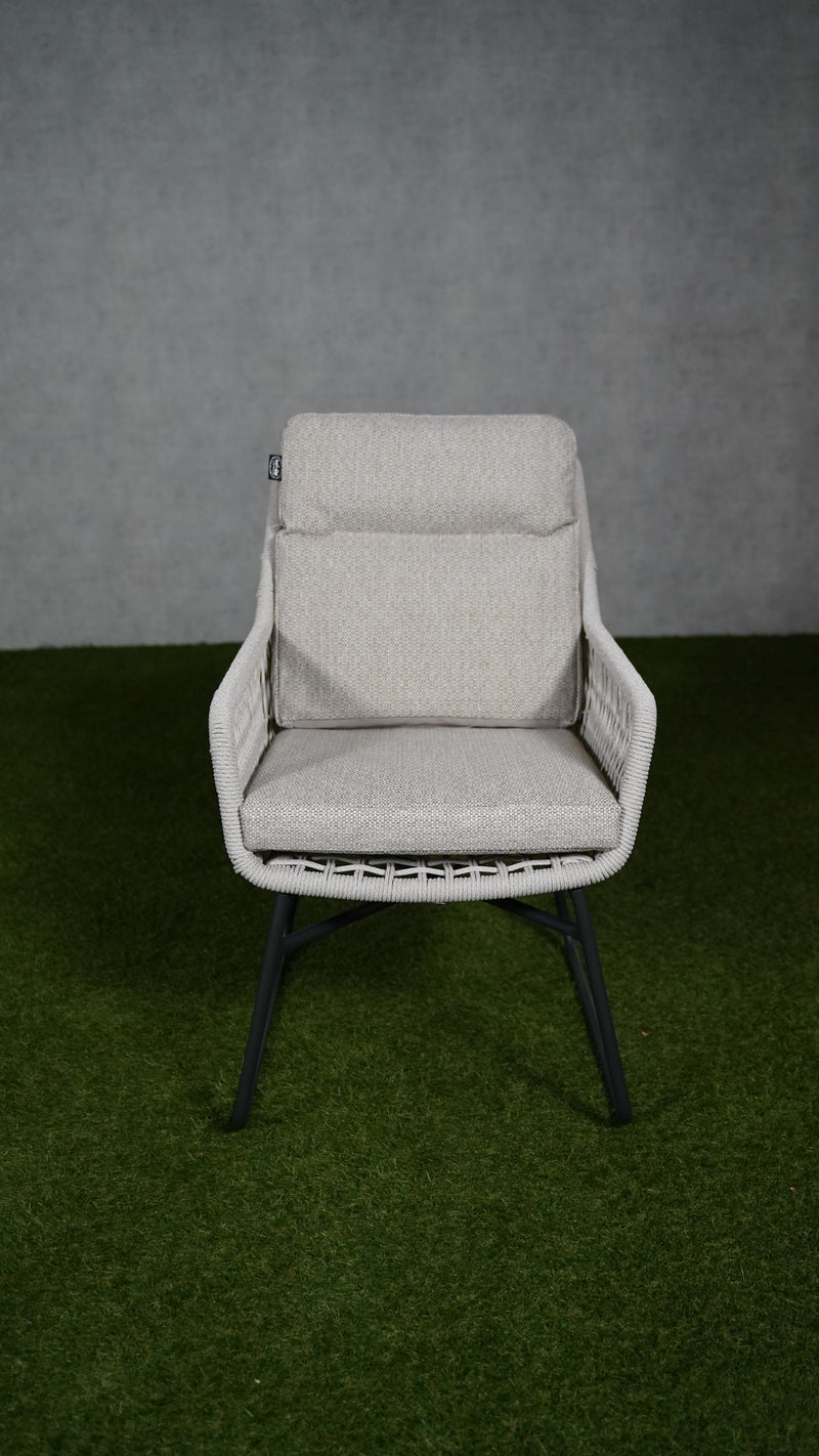 Carlo Gartenstuhl | Hellgrau | Aluminium/Seil