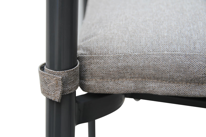 Alicante-Esszimmerstuhl aus Aluminium mit Armlehnen aus Teakholz, FSC 100%