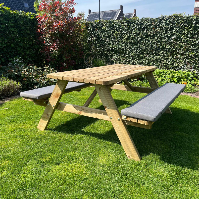 Set Tuinkussens - 210cm - Picknicktafel 210