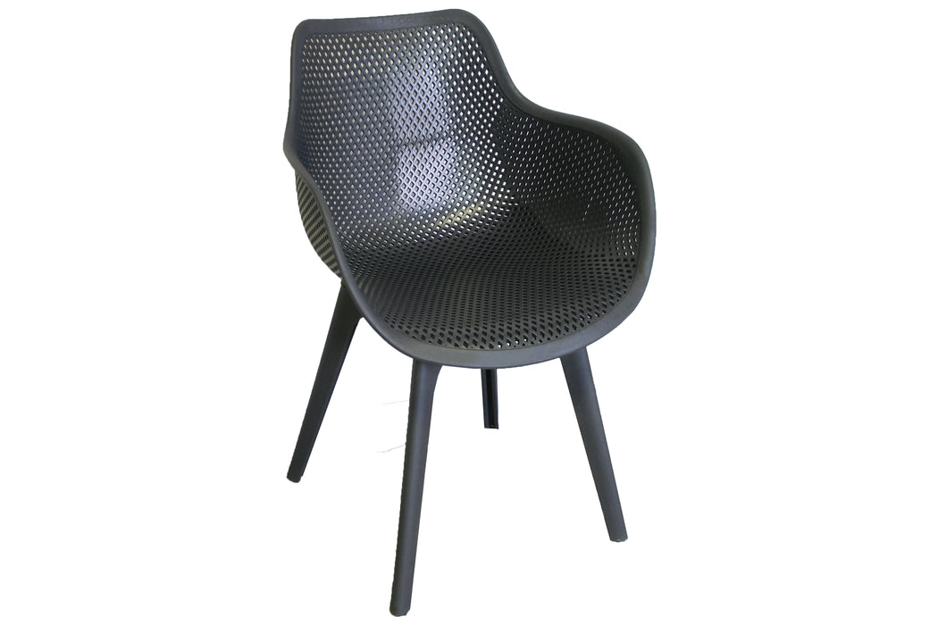 Chaise de jardin Jaspe | Noir | Siège baquet | Plastique