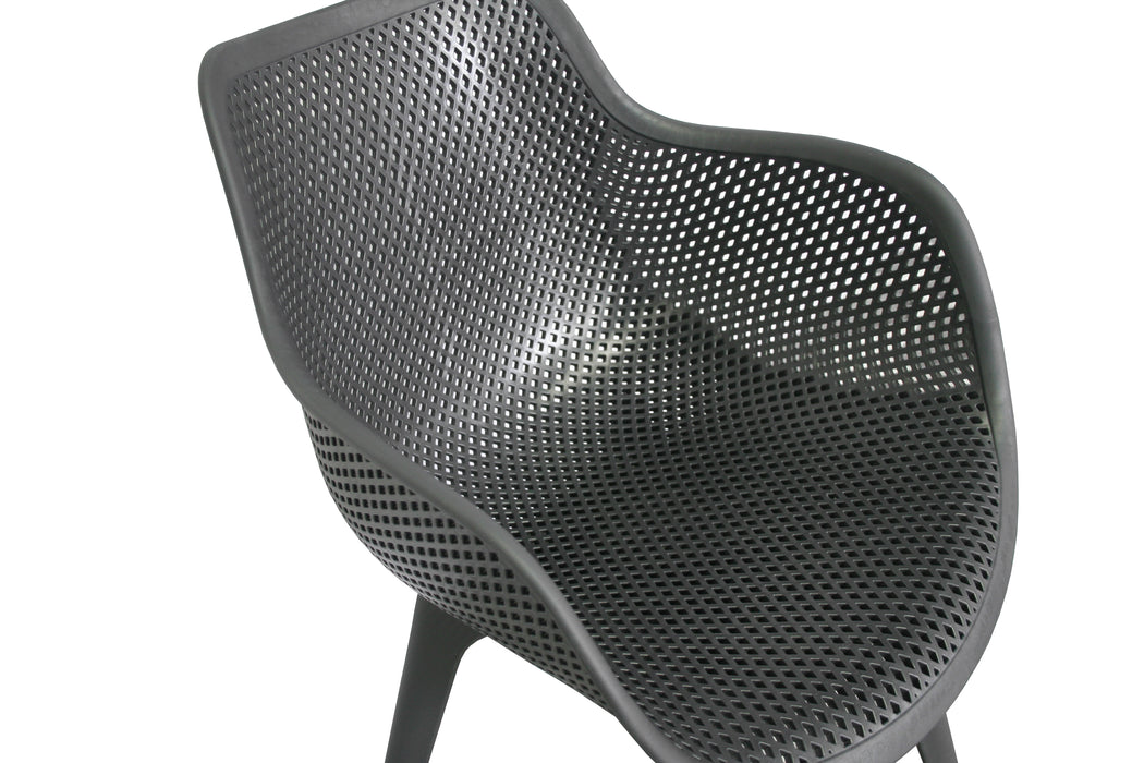 Chaise de jardin Jaspe | Noir | Siège baquet | Plastique