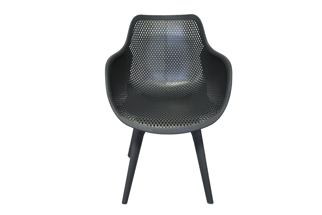 Chaise de jardin Jaspe | Noir | Siège baquet | Plastique