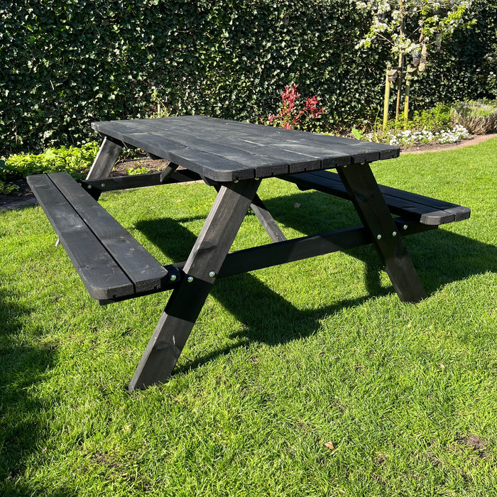 Table de pique-nique DeLuxe - Noir - 200cm