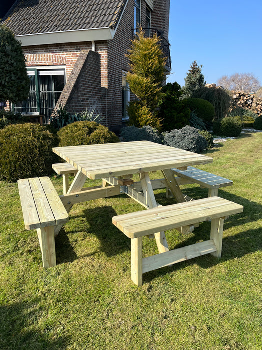 Picknicktafel Deluxe | Geïmpregneerd | Vierkant